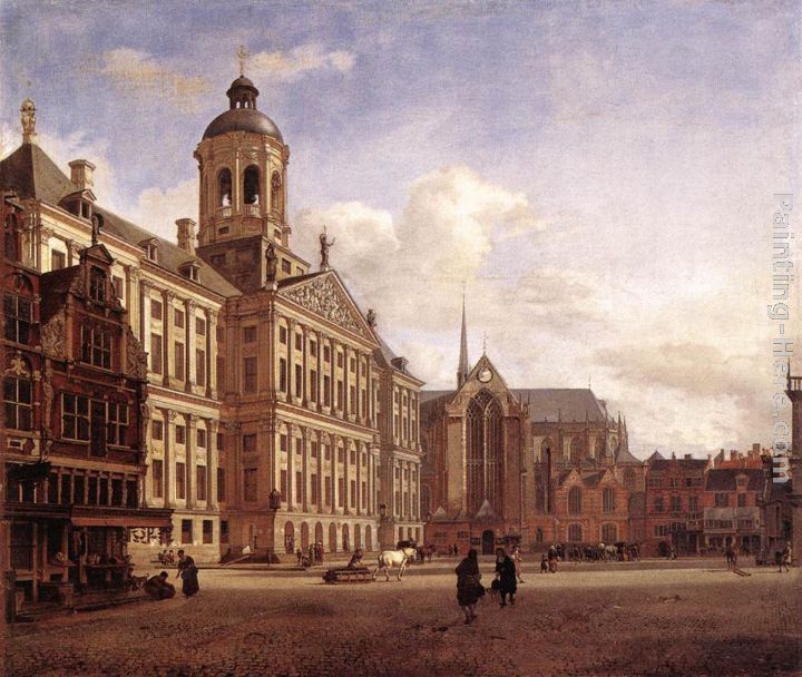 The New Town Hall in Amsterdam painting - Jan van der Heyden The New Town Hall in Amsterdam art painting